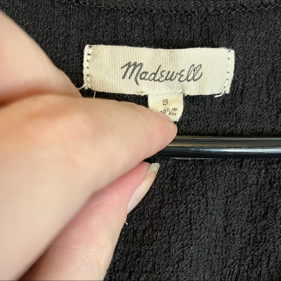 Madewell Texture and Thread Wrap Tie Top in Black - Picture 8 of 9